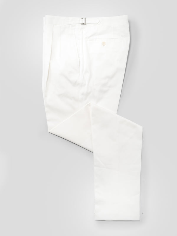 Rota Summer White Pair Of Regular Fit Cotton Trousers