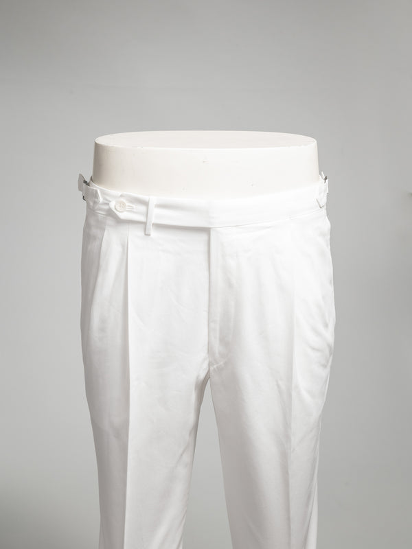 Rota Summer White pair of regular fit cotton trousers