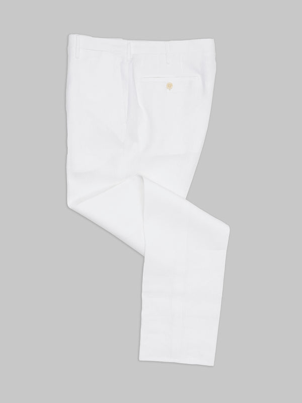 Rota Summer White Pair Of Regular Fit Linen Trousers