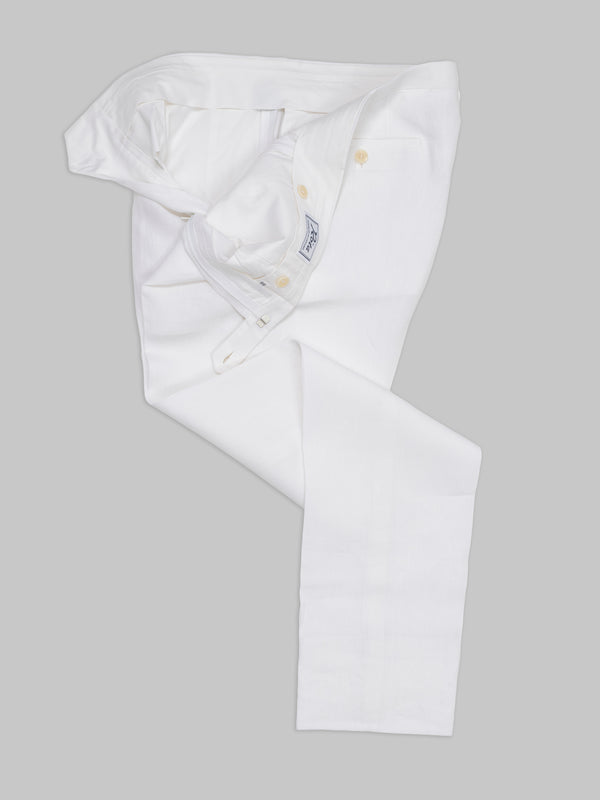 Rota Summer White Pair Of Regular Fit Linen Trousers