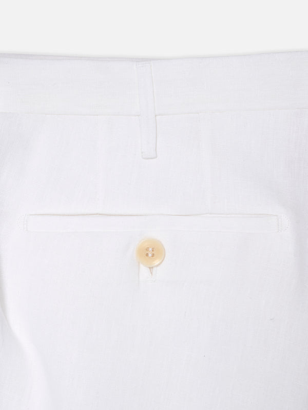 Rota Summer White Pair Of Regular Fit Linen Trousers
