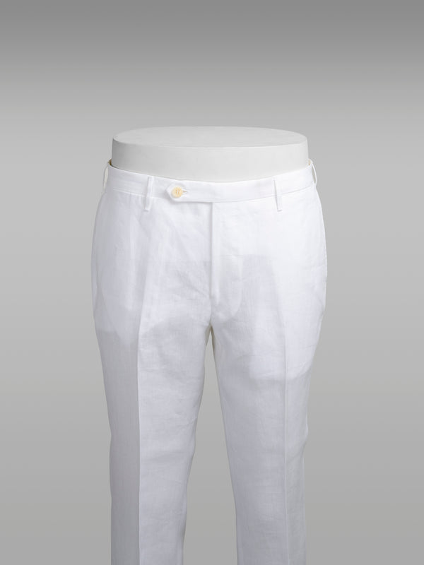 Rota Summer White pair of regular fit linen trousers