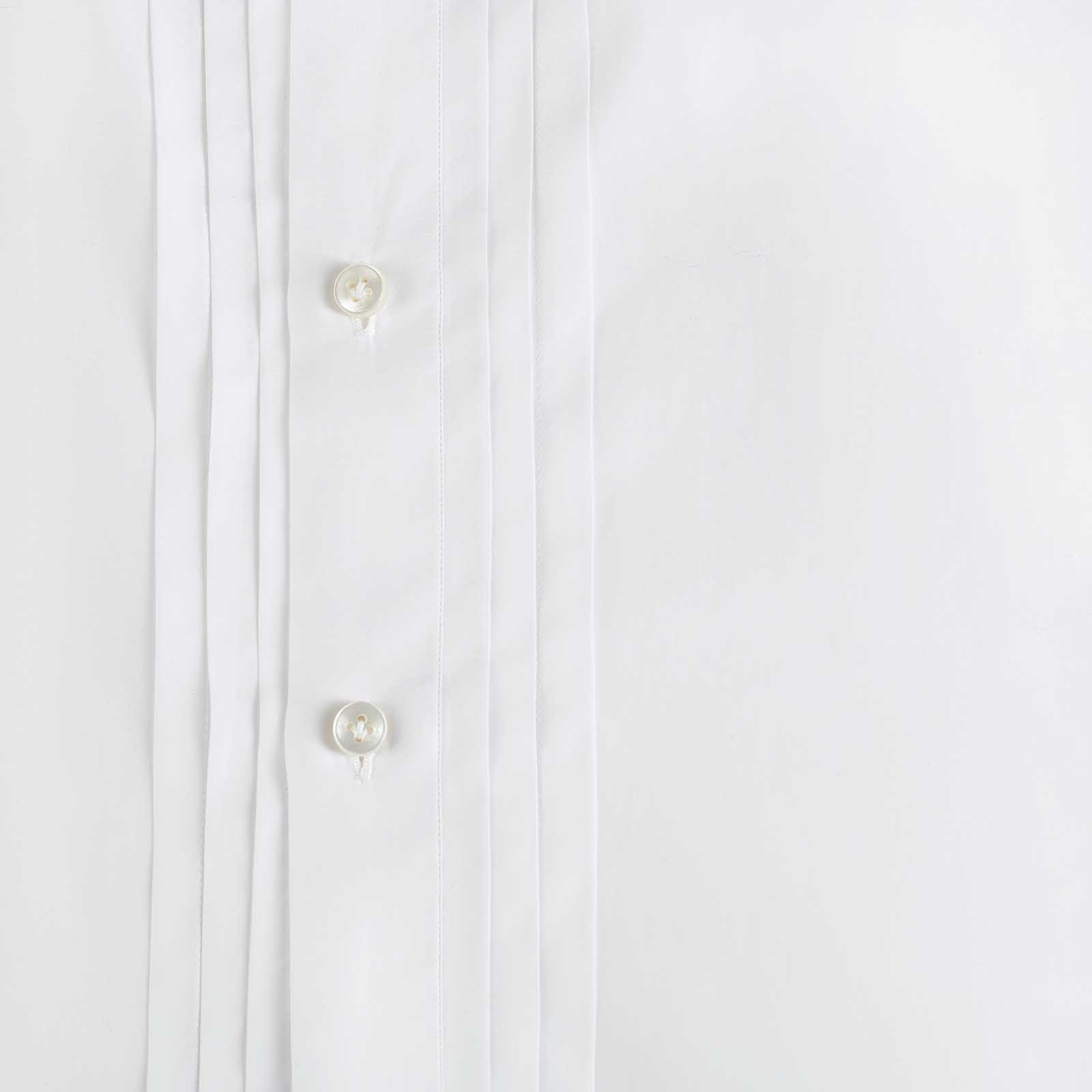 Rubinacci Camicia Da Smoking In Cotone Bianca Con Plisse'