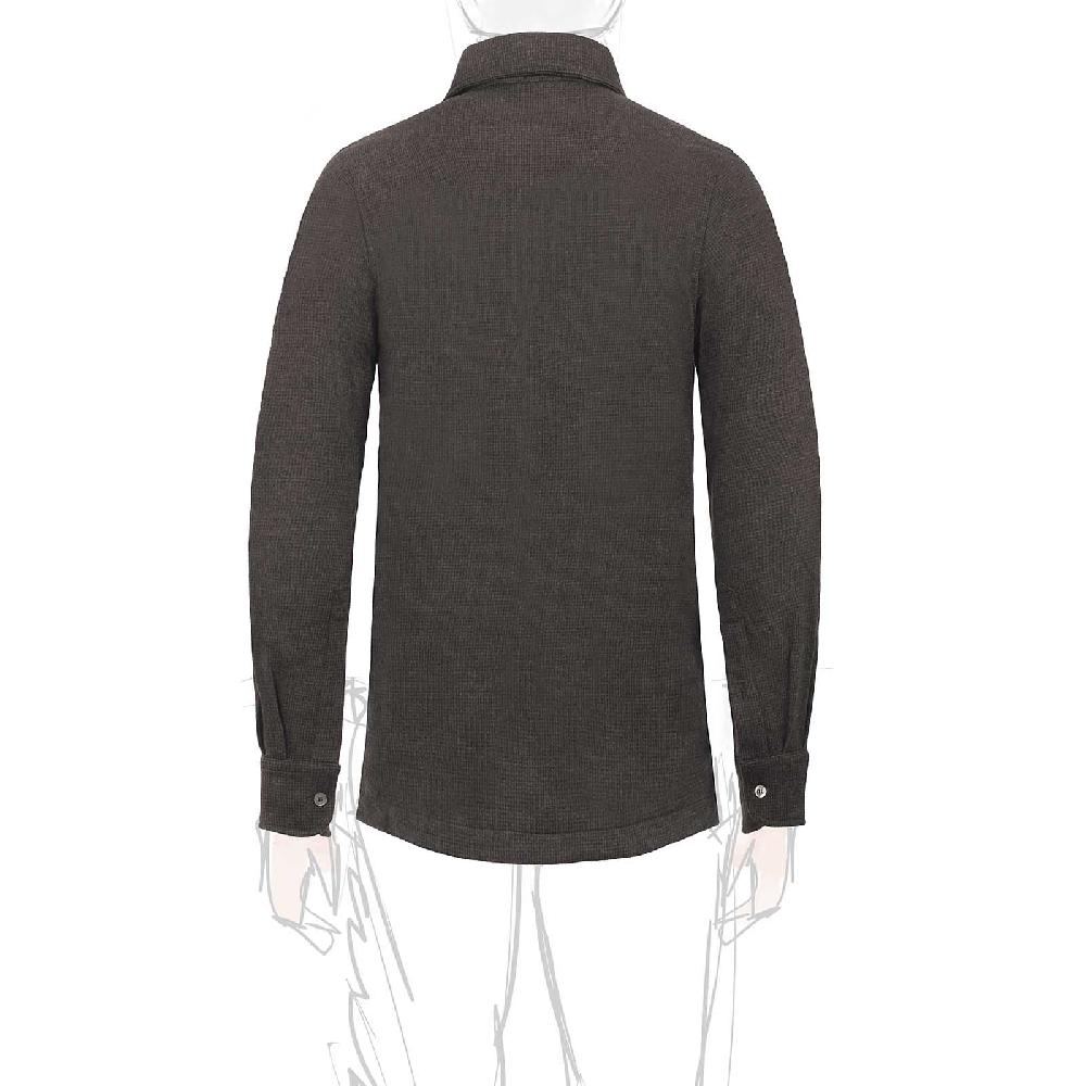 Rubinacci Camicia In Cashmere A Quadretti Marrone E Nero