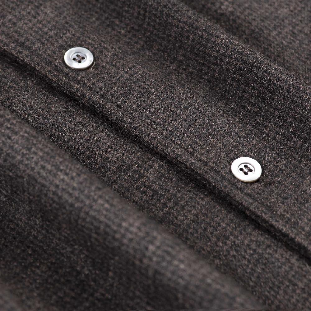 Rubinacci Camicia In Cashmere A Quadretti Marrone E Nero