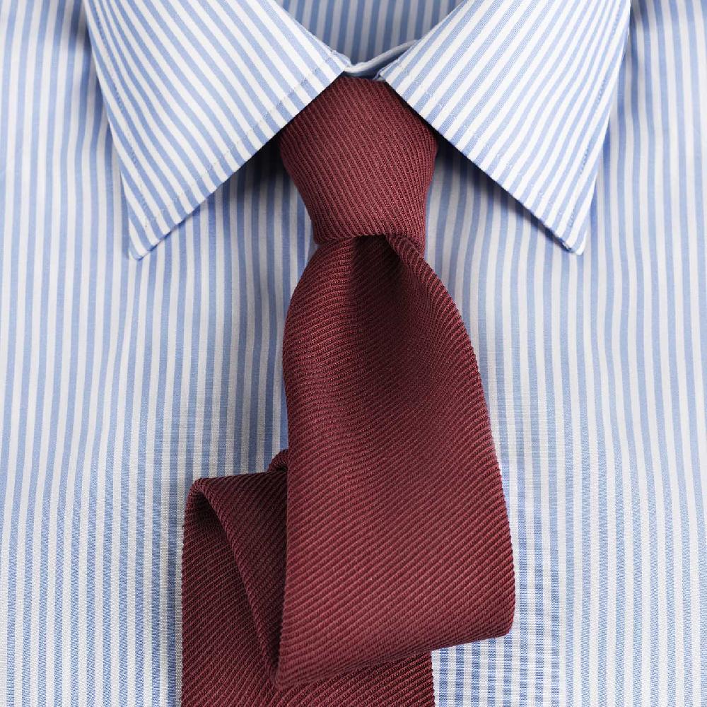 Rubinacci Camicia In Cotone Rigato Bianco E Celeste