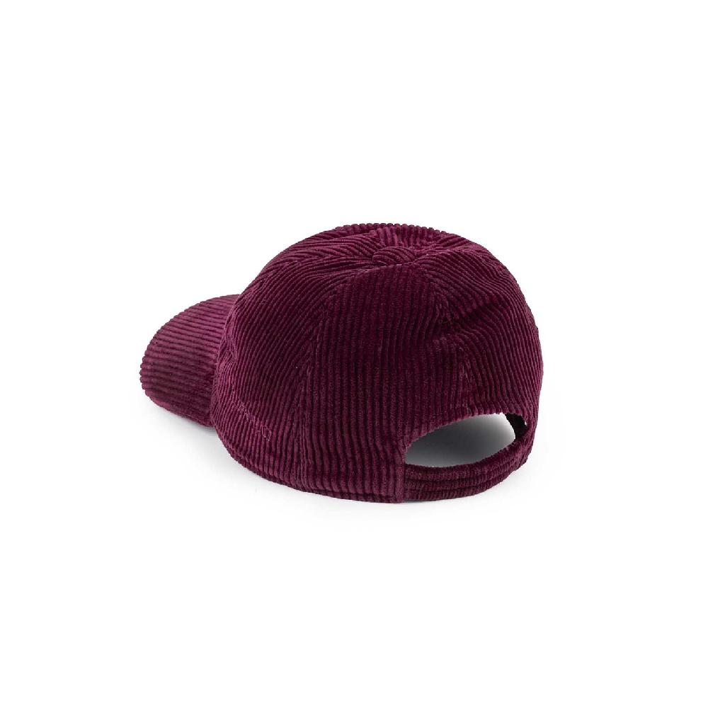 Rubinacci Cappello Baseball In Velluto A Coste Rubino