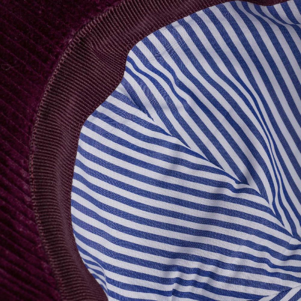 Rubinacci Cappello Baseball In Velluto A Coste Rubino