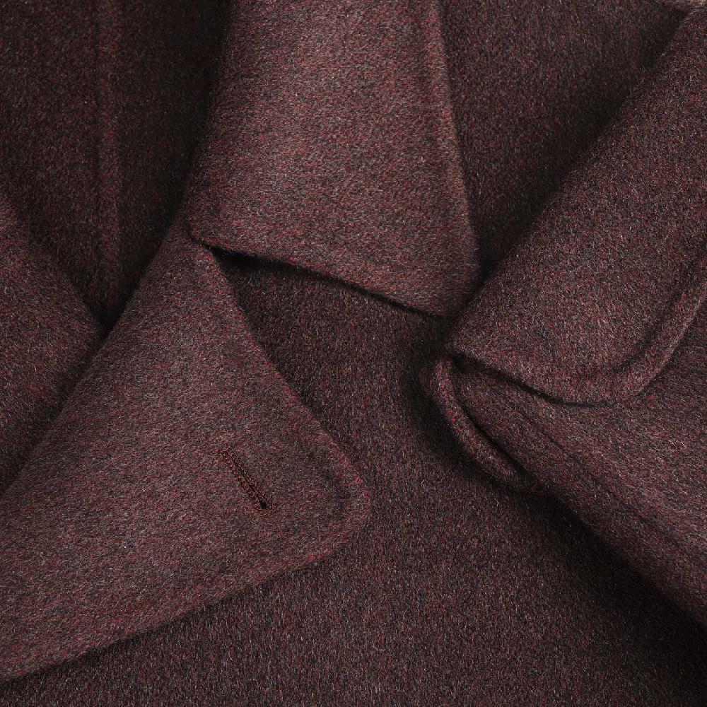Rubinacci Cappotto Doppio Petto In Cashmere Bordeaux Limited Edition