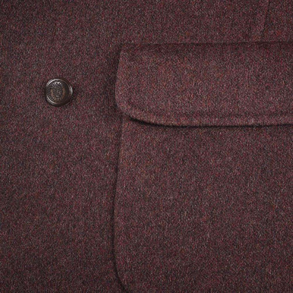 Rubinacci Cappotto Doppio Petto In Cashmere Bordeaux Limited Edition