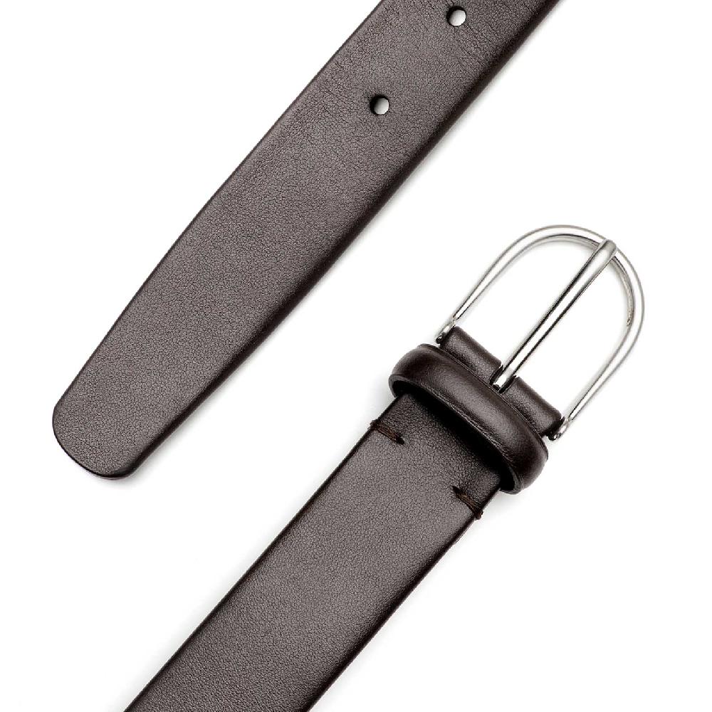 Rubinacci Cintura Tubolare Vitello Nappato Testa Di Moro