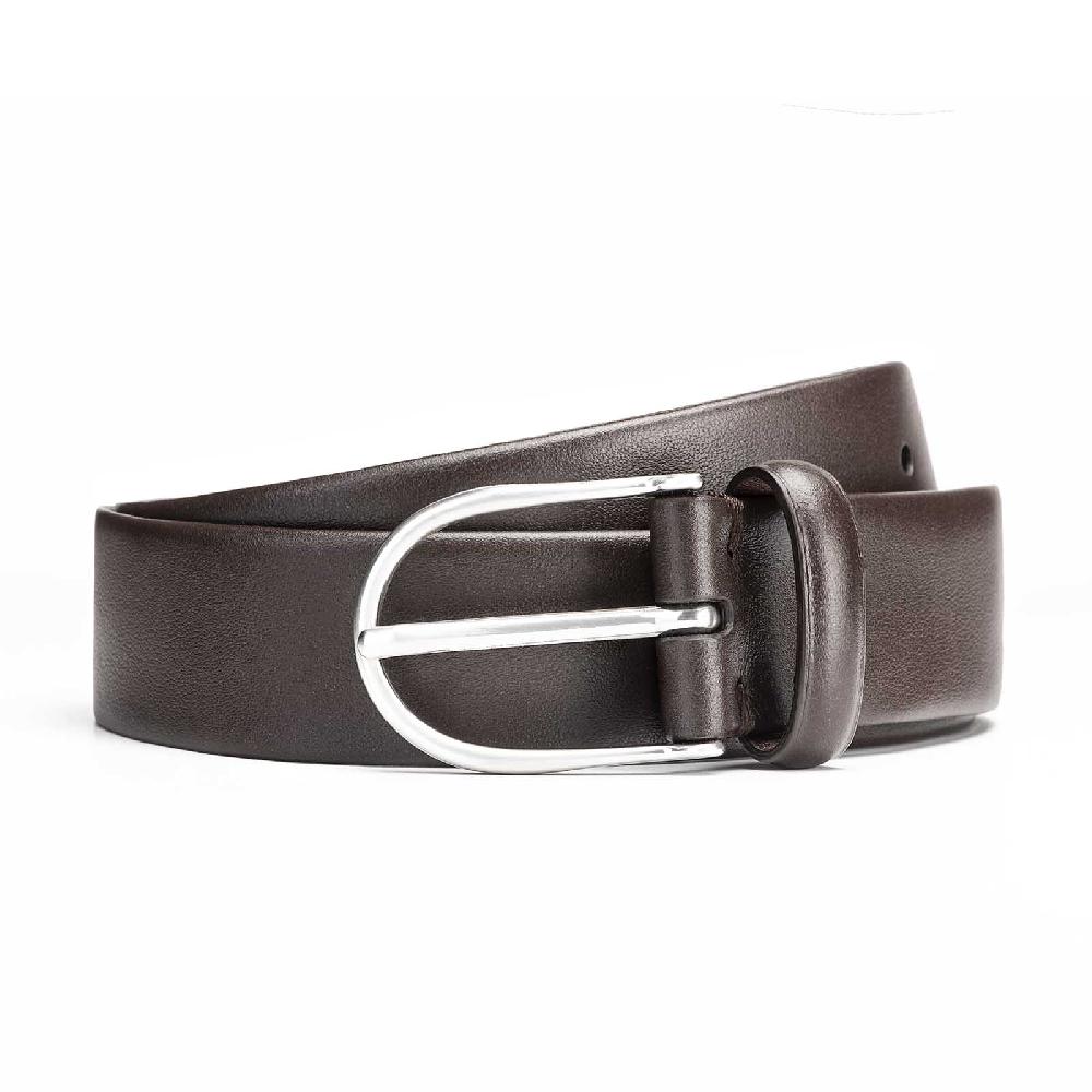 Rubinacci Cintura tubolare vitello nappato testa di moro