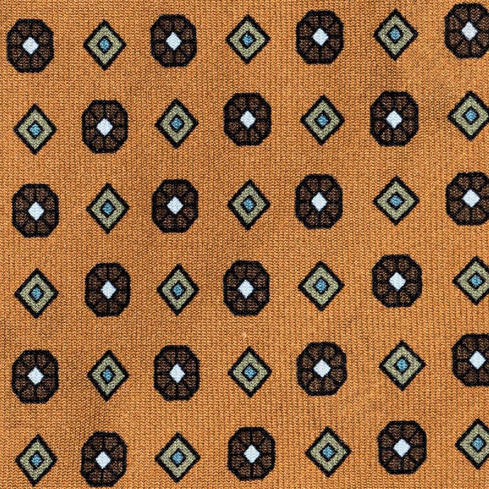 Rubinacci Cravatta In Twill Di Seta Arancio Con Stampa Floreale