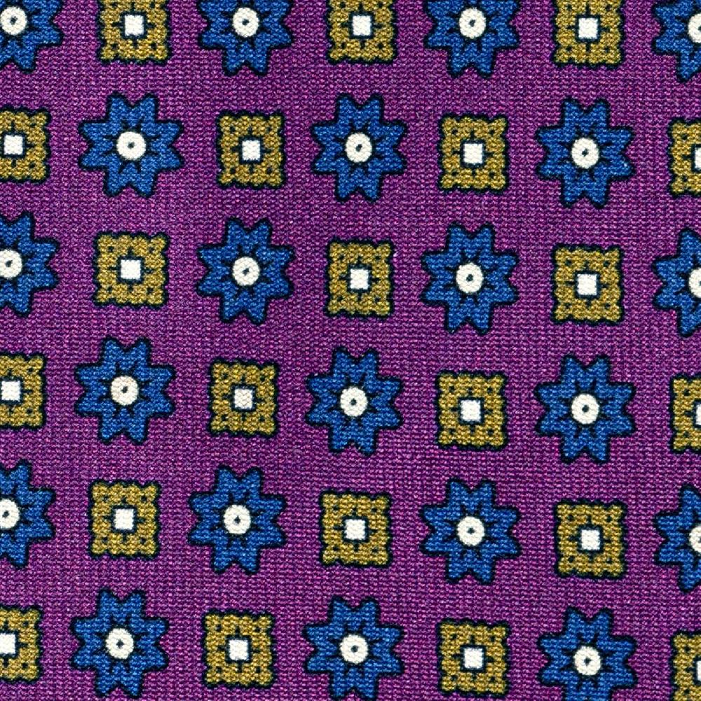 Rubinacci Cravatta In Twill Di Seta Ciclamino Con Stampa Floreale