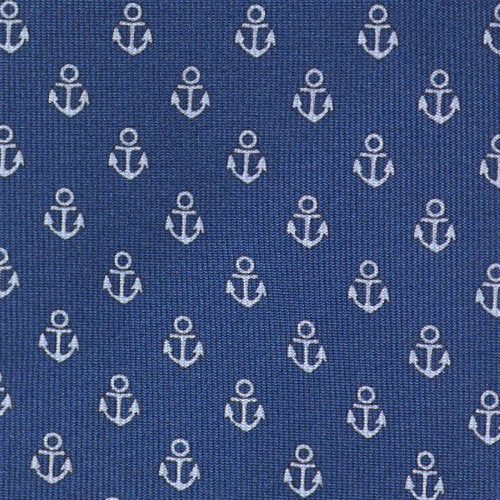 Rubinacci Cravatta In Twill Di Seta Con Stampa Ancora Celeste