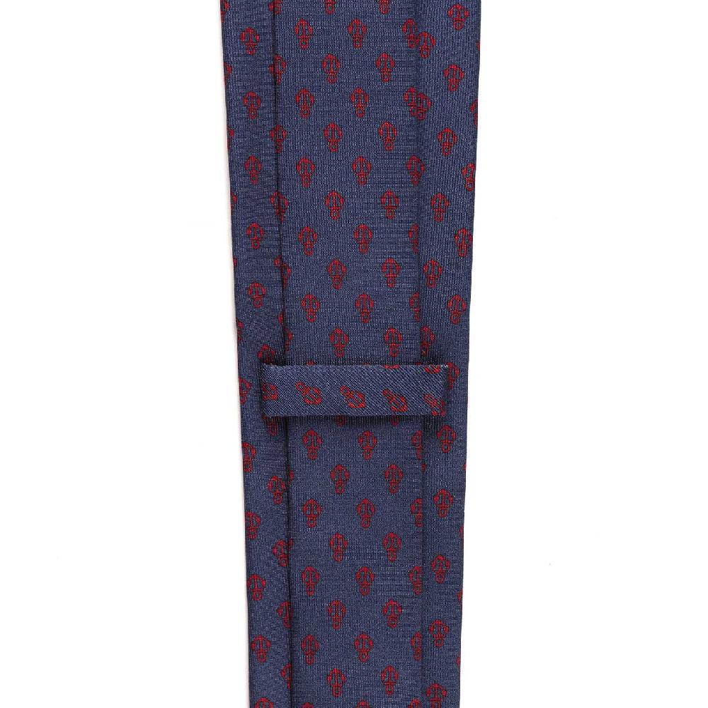 Rubinacci Cravatta In Twill Di Seta Con Stampa Ancora Rossa