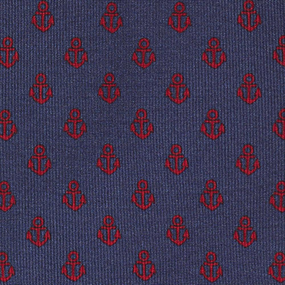 Rubinacci Cravatta In Twill Di Seta Con Stampa Ancora Rossa