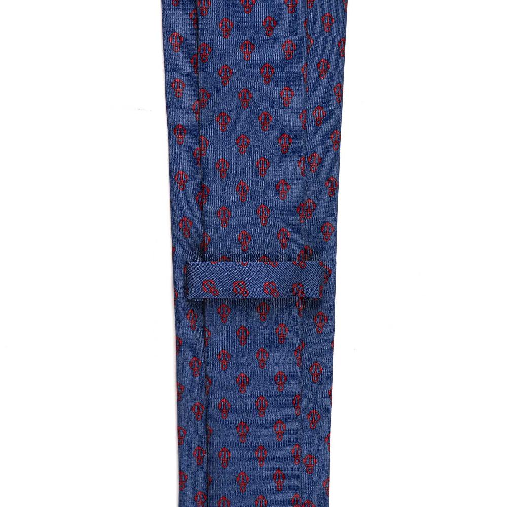 Rubinacci Cravatta In Twill Di Seta Con Stampa Ancora Rossa