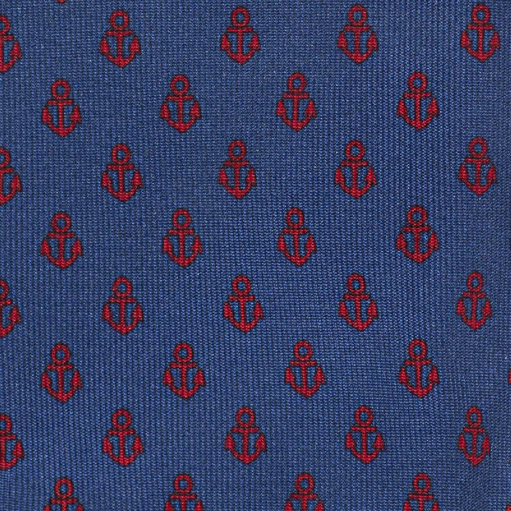 Rubinacci Cravatta In Twill Di Seta Con Stampa Ancora Rossa