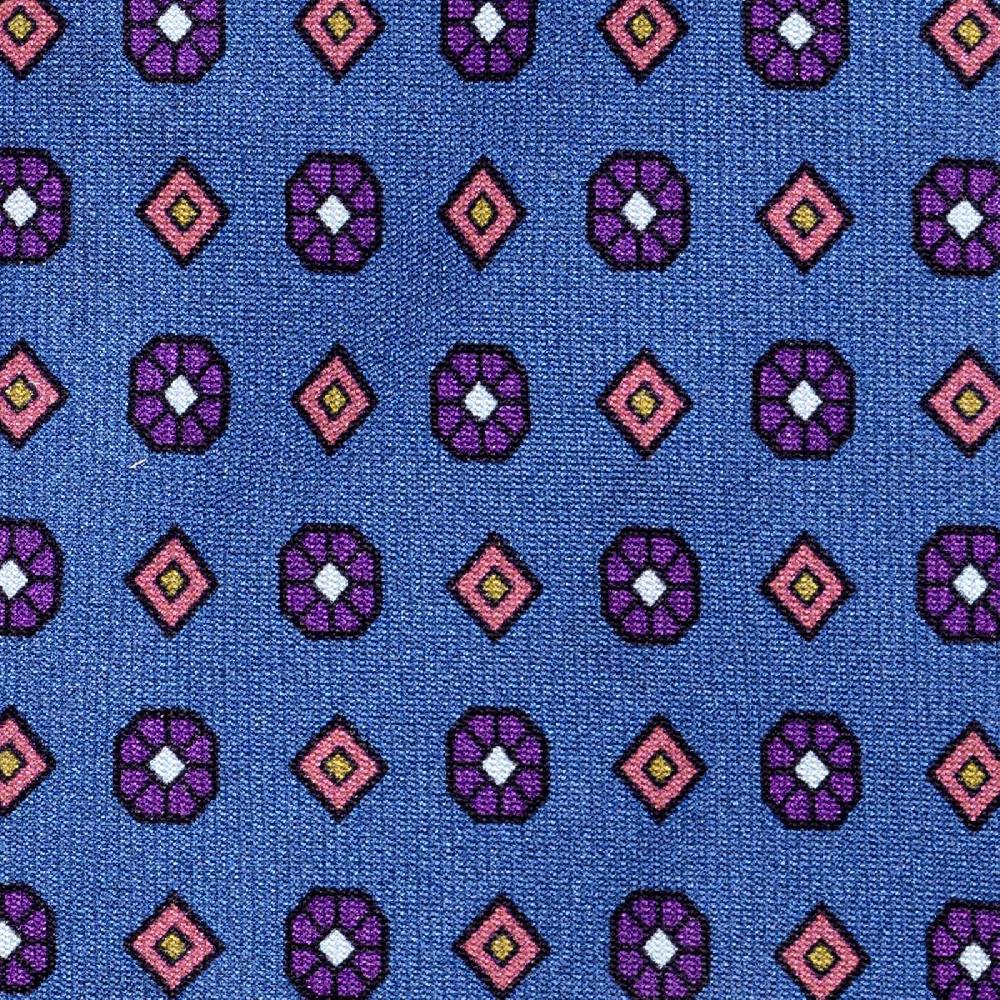 Rubinacci Cravatta In Twill Di Seta Con Stampa Floreale Blu