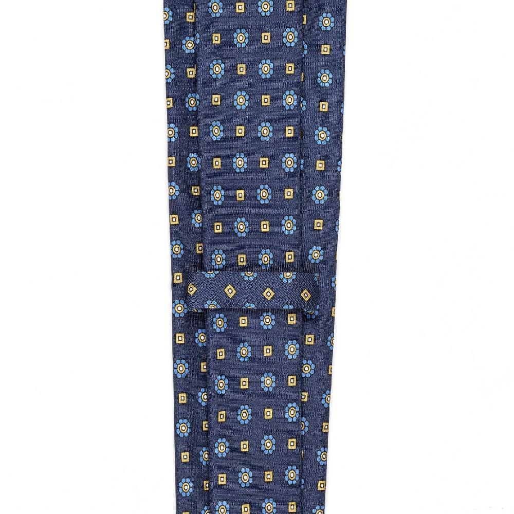 Rubinacci Cravatta In Twill Di Seta Con Stampa Floreale Blu