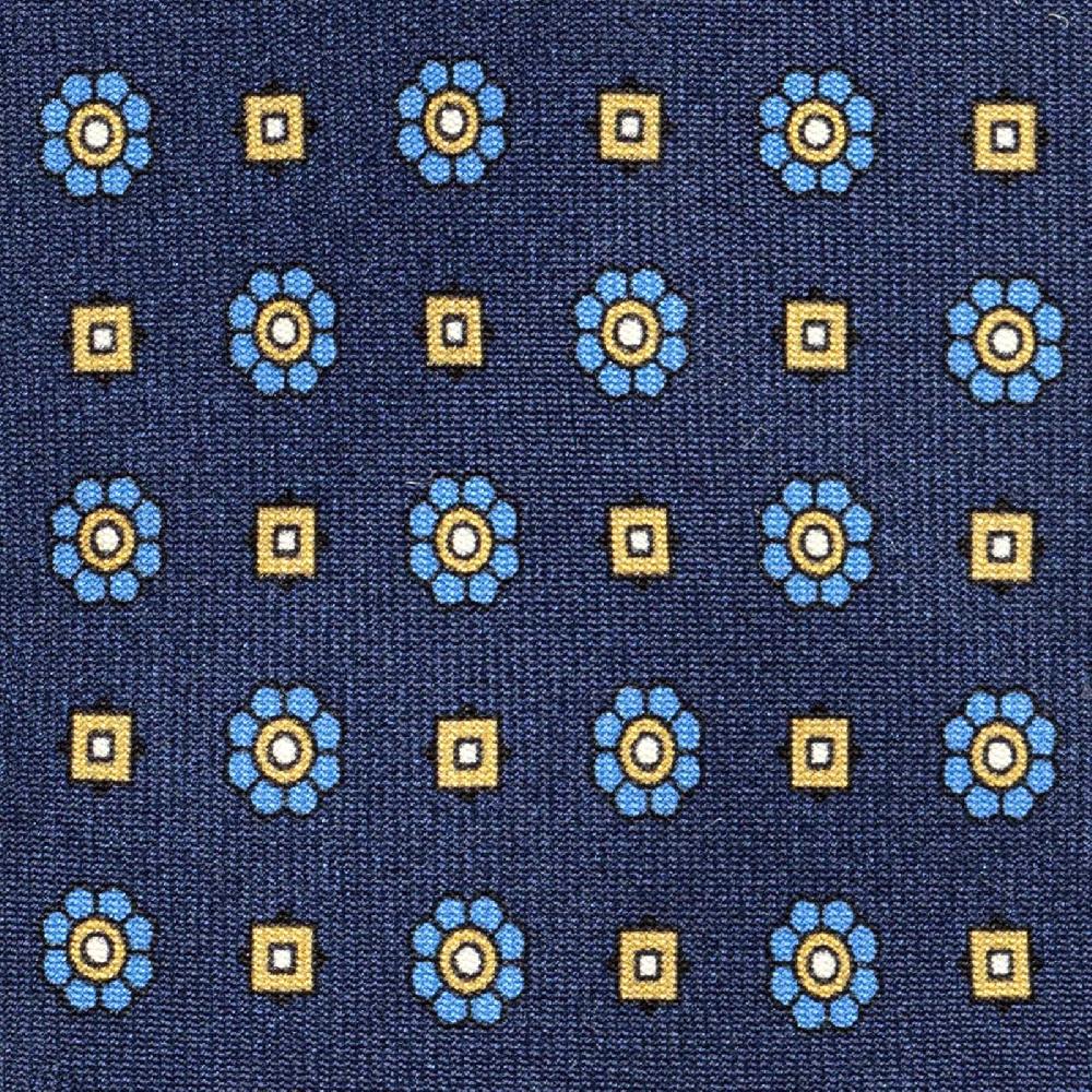 Rubinacci Cravatta In Twill Di Seta Con Stampa Floreale Blu