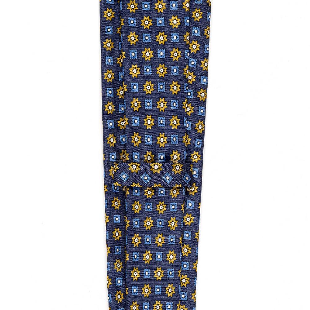 Rubinacci Cravatta In Twill Di Seta Con Stampa Floreale Blu