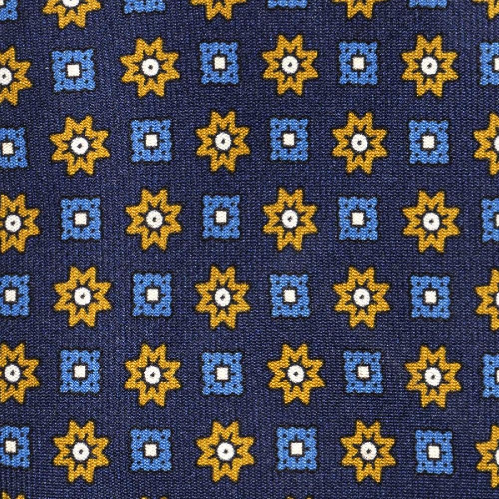 Rubinacci Cravatta In Twill Di Seta Con Stampa Floreale Blu