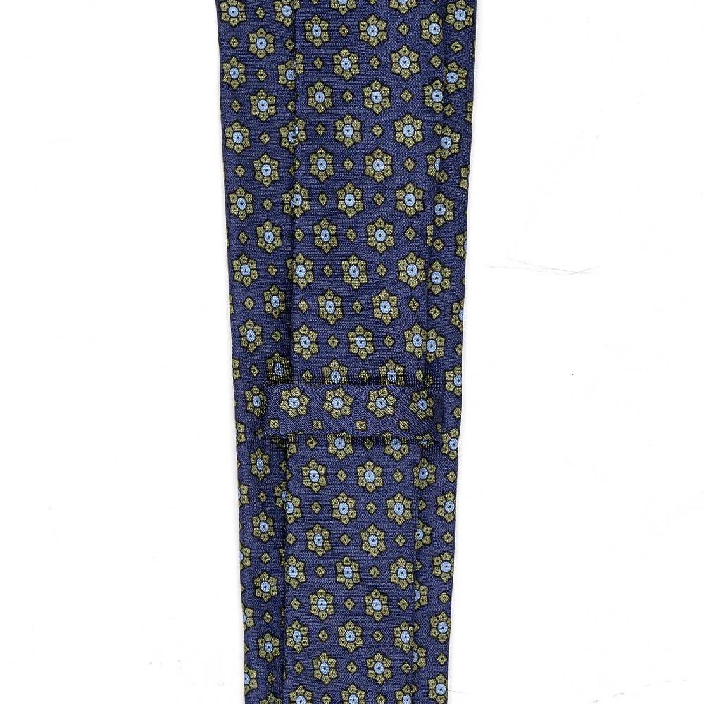 Rubinacci Cravatta In Twill Di Seta Con Stampa Floreale Blu