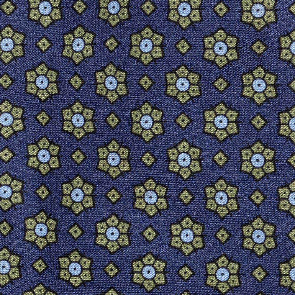 Rubinacci Cravatta In Twill Di Seta Con Stampa Floreale Blu