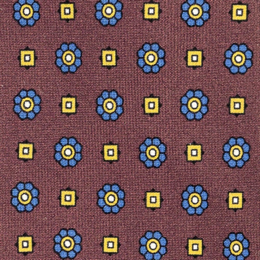 Rubinacci Cravatta In Twill Di Seta Con Stampa Floreale Bordeaux