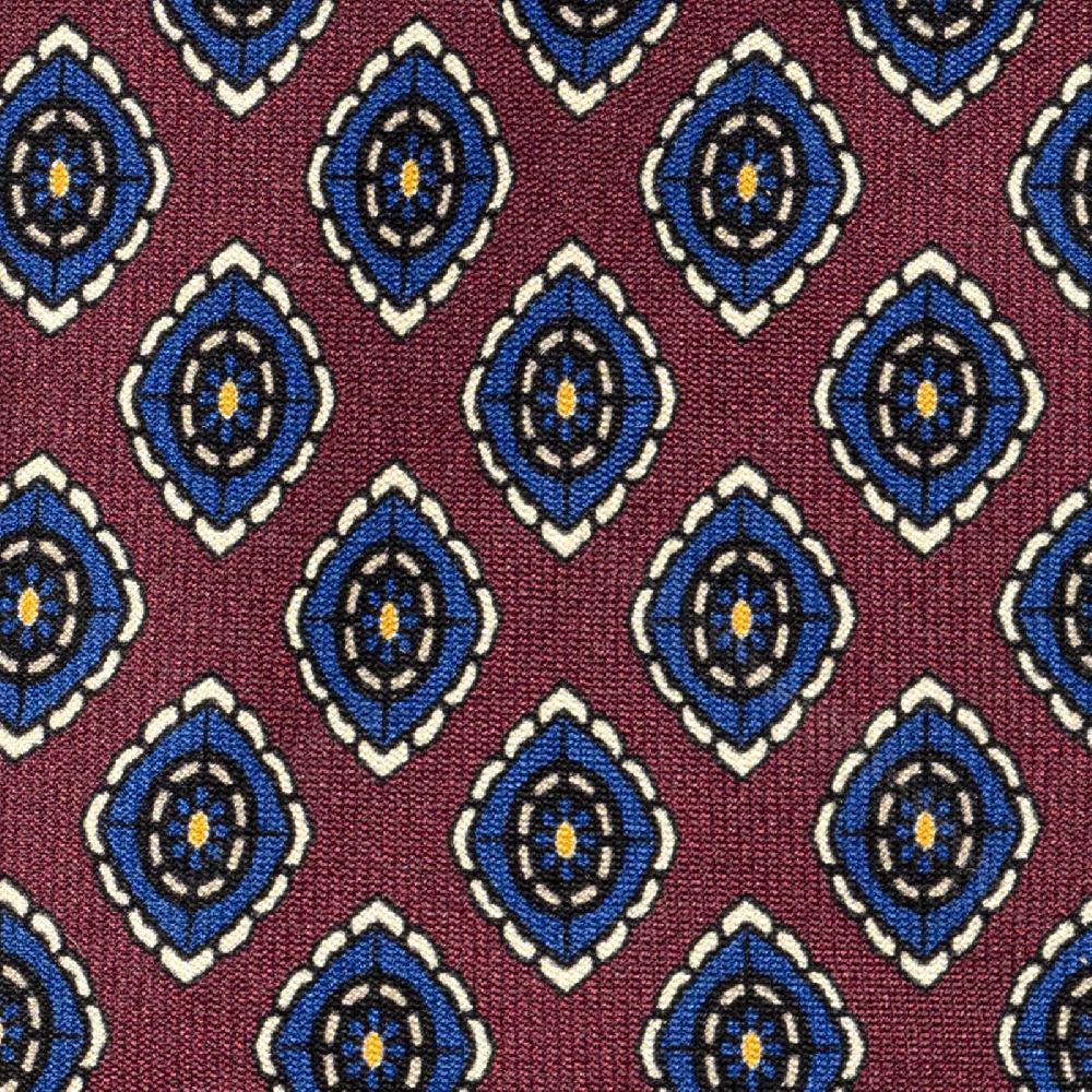 Rubinacci Cravatta In Twill Di Seta Con Stampa Floreale Bordeaux