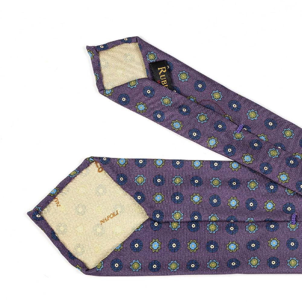 Rubinacci Cravatta In Twill Di Seta Con Stampa Floreale Vino