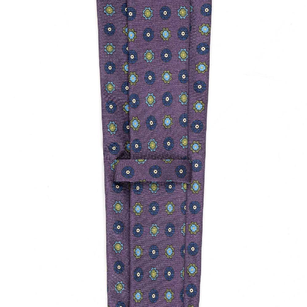 Rubinacci Cravatta In Twill Di Seta Con Stampa Floreale Vino