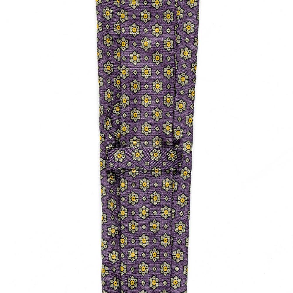 Rubinacci Cravatta In Twill Di Seta Con Stampa Floreale Vino