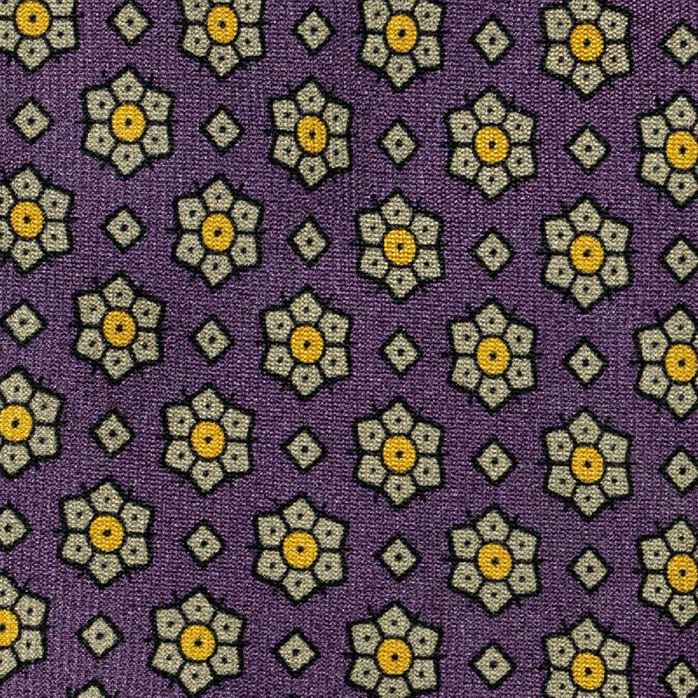 Rubinacci Cravatta In Twill Di Seta Con Stampa Floreale Vino