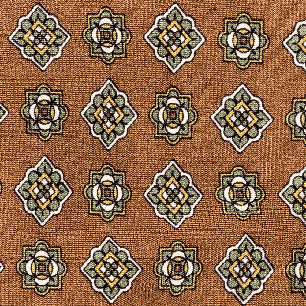 Rubinacci Cravatta In Twill Di Seta Con Stampa Geometrica Beige