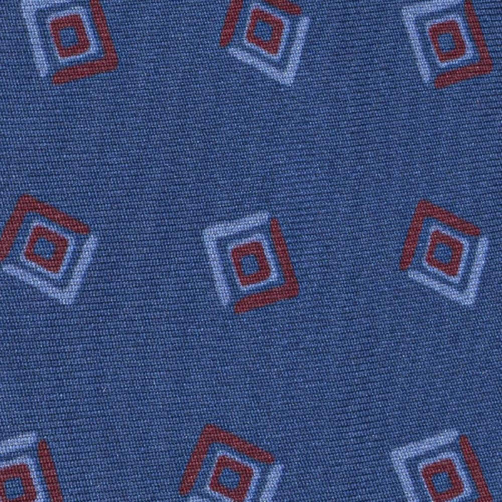 Rubinacci Cravatta In Twill Di Seta Con Stampa Geometrica Blu