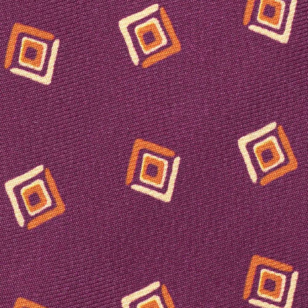 Rubinacci Cravatta In Twill Di Seta Con Stampa Geometrica Ciclamino