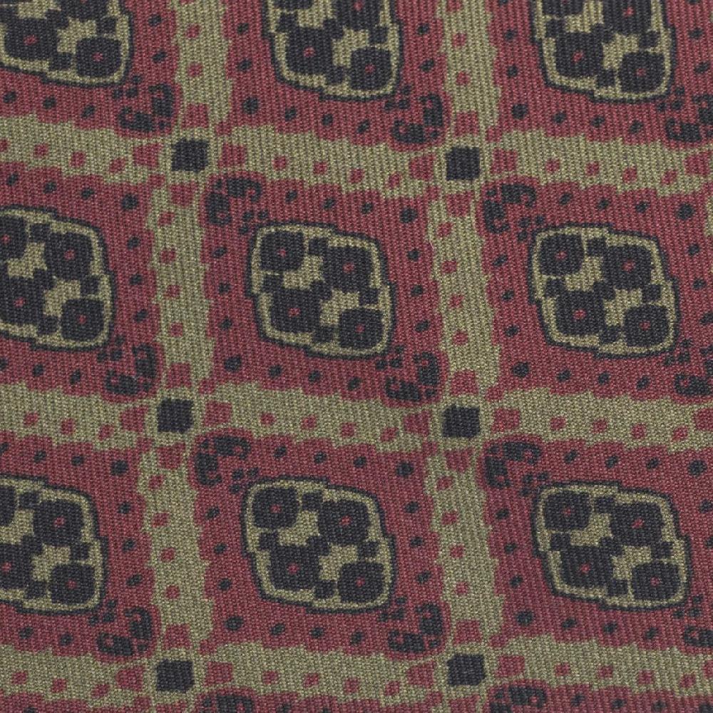 Rubinacci Cravatta In Twill Di Seta Con Stampa Geometrica Mattone