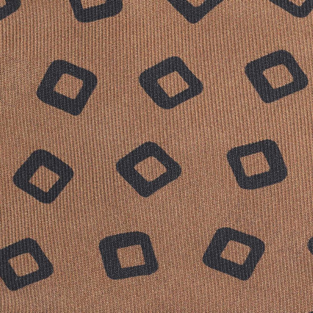 Rubinacci Cravatta In Twill Di Seta Con Stampa Geometrica Marrone