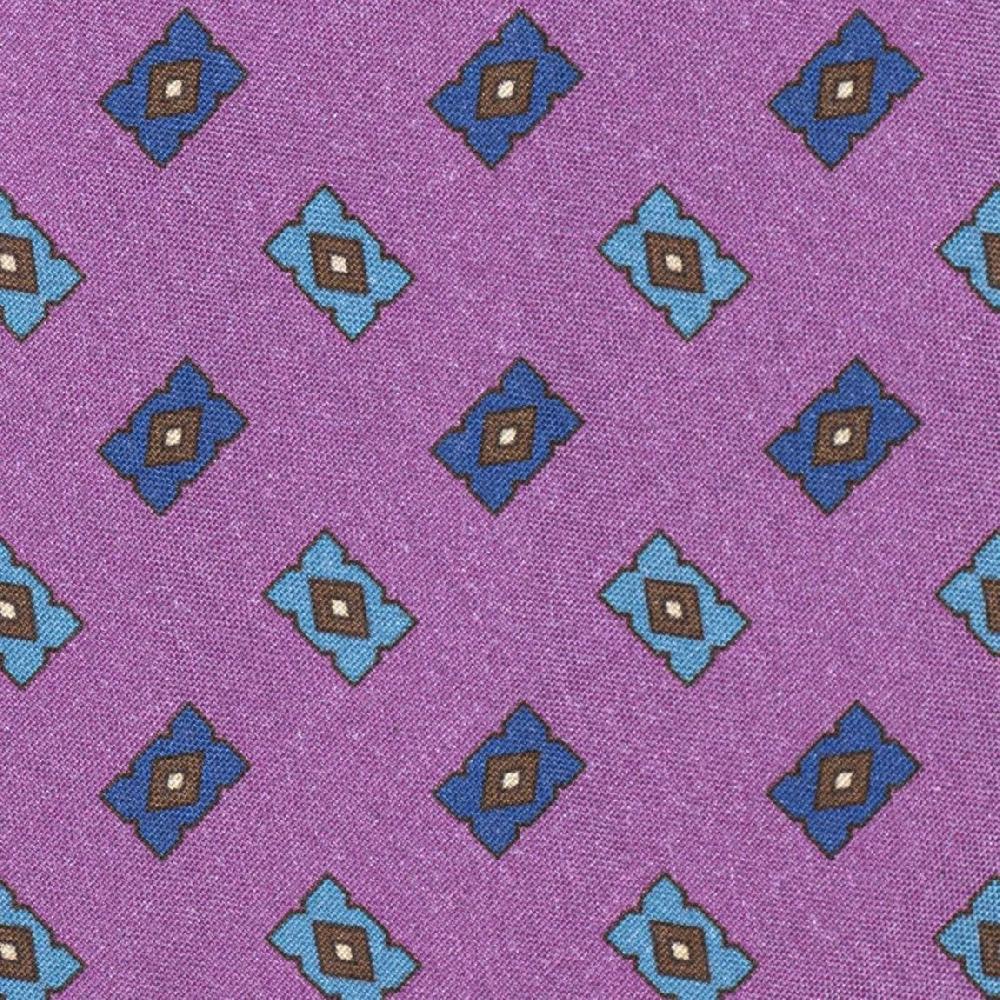 Rubinacci Cravatta In Twill Di Seta Con Stampa Geometrica Rosa