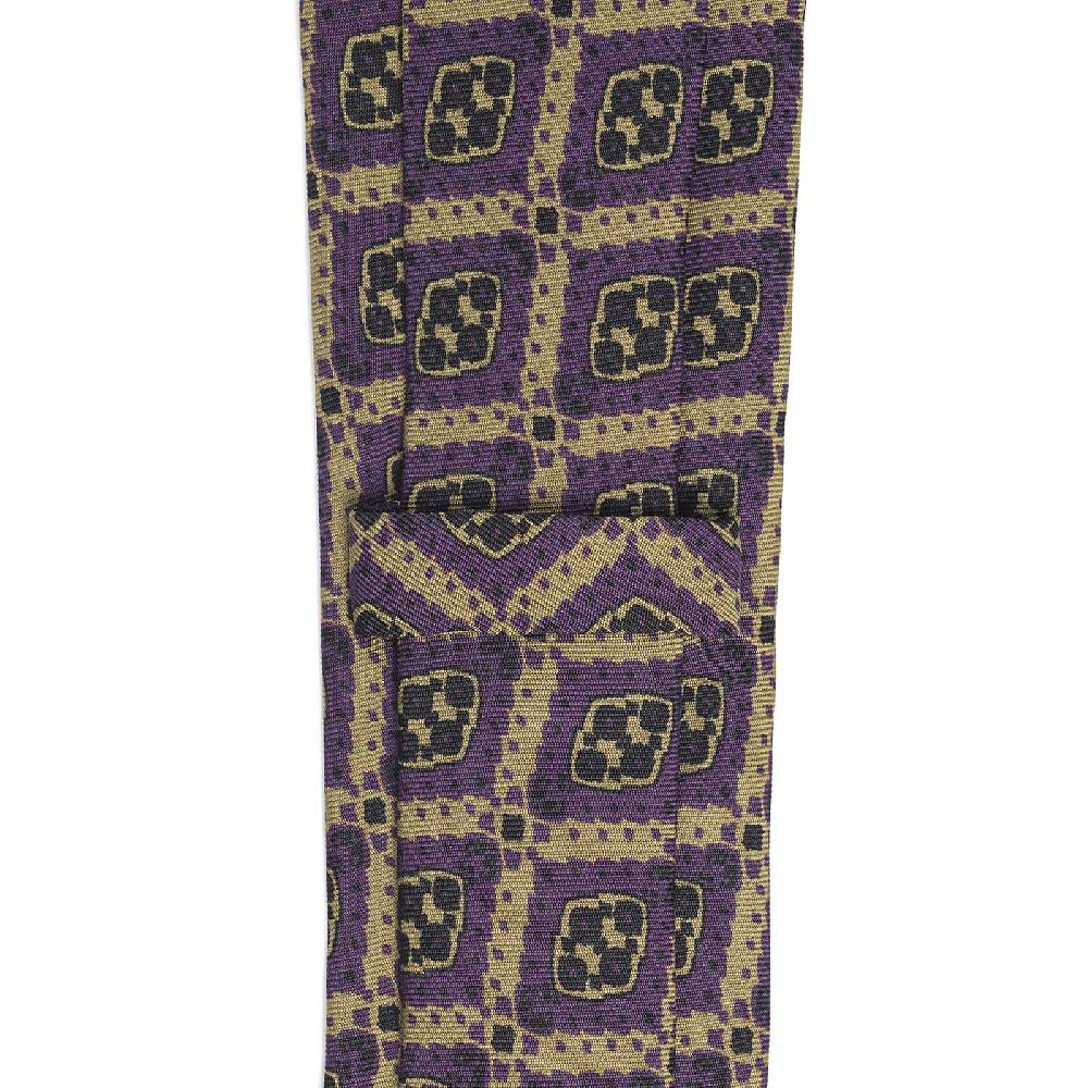 Rubinacci Cravatta In Twill Di Seta Con Stampa Geometrica Viola