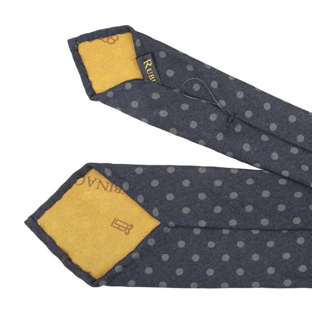 Rubinacci Cravatta In Twill Di Seta Con Stampa Pois Blu Elettrico