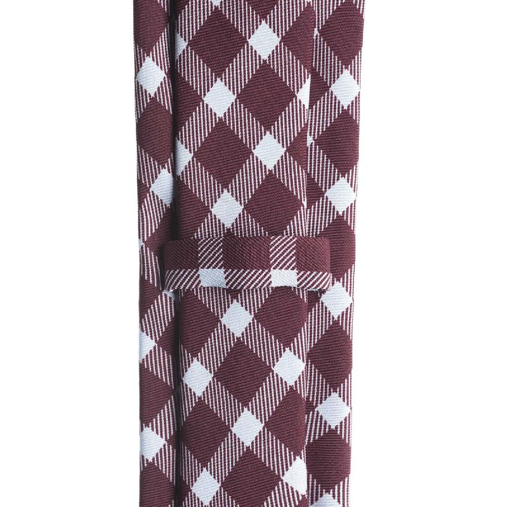 Rubinacci Cravatta In Twill Di Seta Con Stampa Quadri Marrone