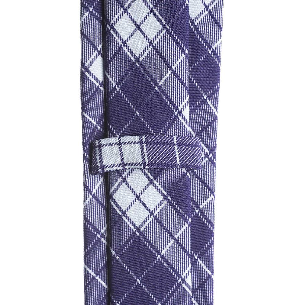 Rubinacci Cravatta In Twill Di Seta Con Stampa Quadro Viola