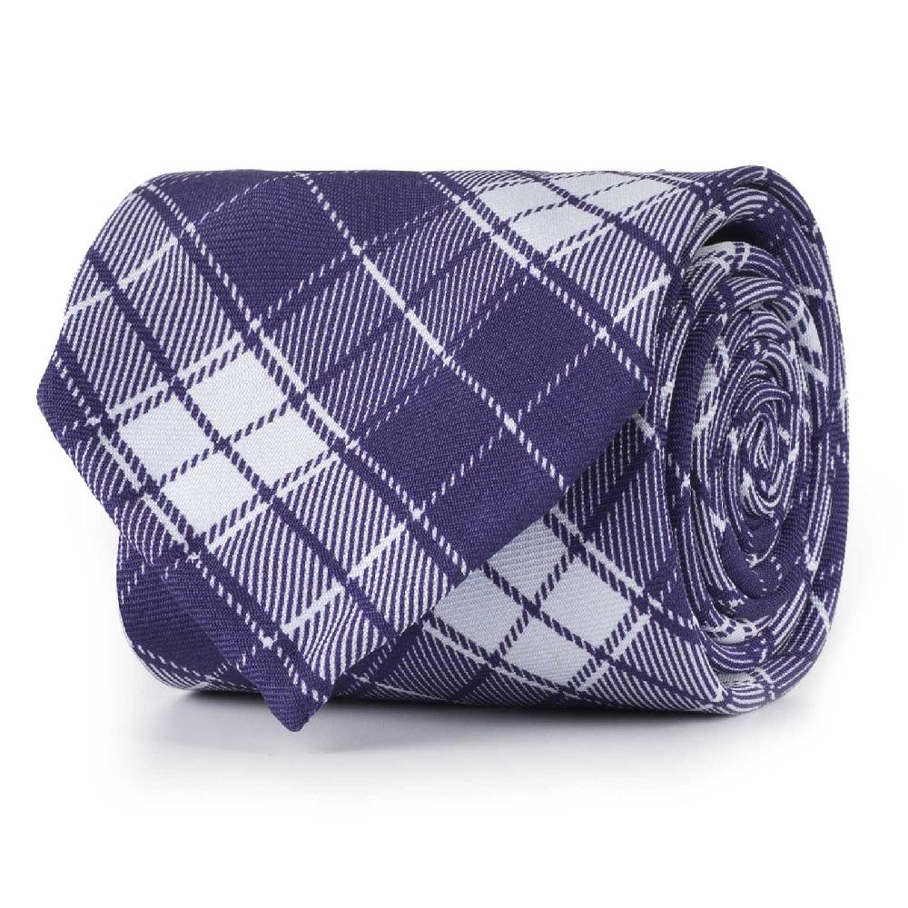 Rubinacci Cravatta in twill di seta con stampa quadro viola