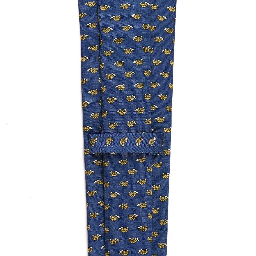 Rubinacci Cravatta In Twill Di Seta Con Stampa Tartaruga Gialla