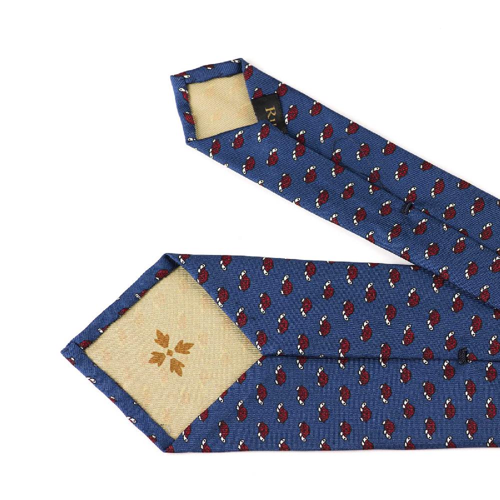 Rubinacci Cravatta In Twill Di Seta Con Stampa Tartaruga Rossa
