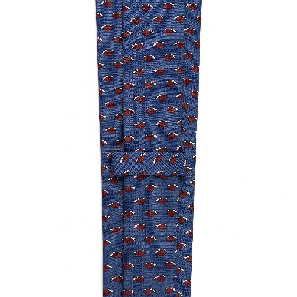 Rubinacci Cravatta In Twill Di Seta Con Stampa Tartaruga Rossa